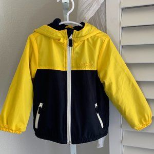 OSHKOSK B'Gosh, Kid's ZipperJacket w/Hood, Navy & Yellow, Size 2T